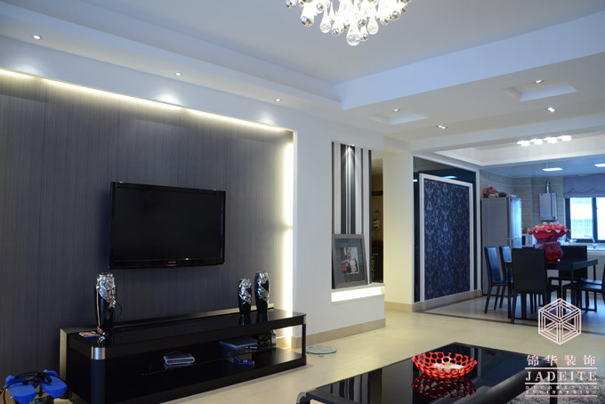 黑白现代（最新）装修-三室两厅装修效果图-现代简约风格